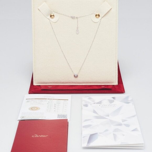 Cartier 18k White Gold and Diamond d'Amour Small Model Necklace - Picture 2 of 8